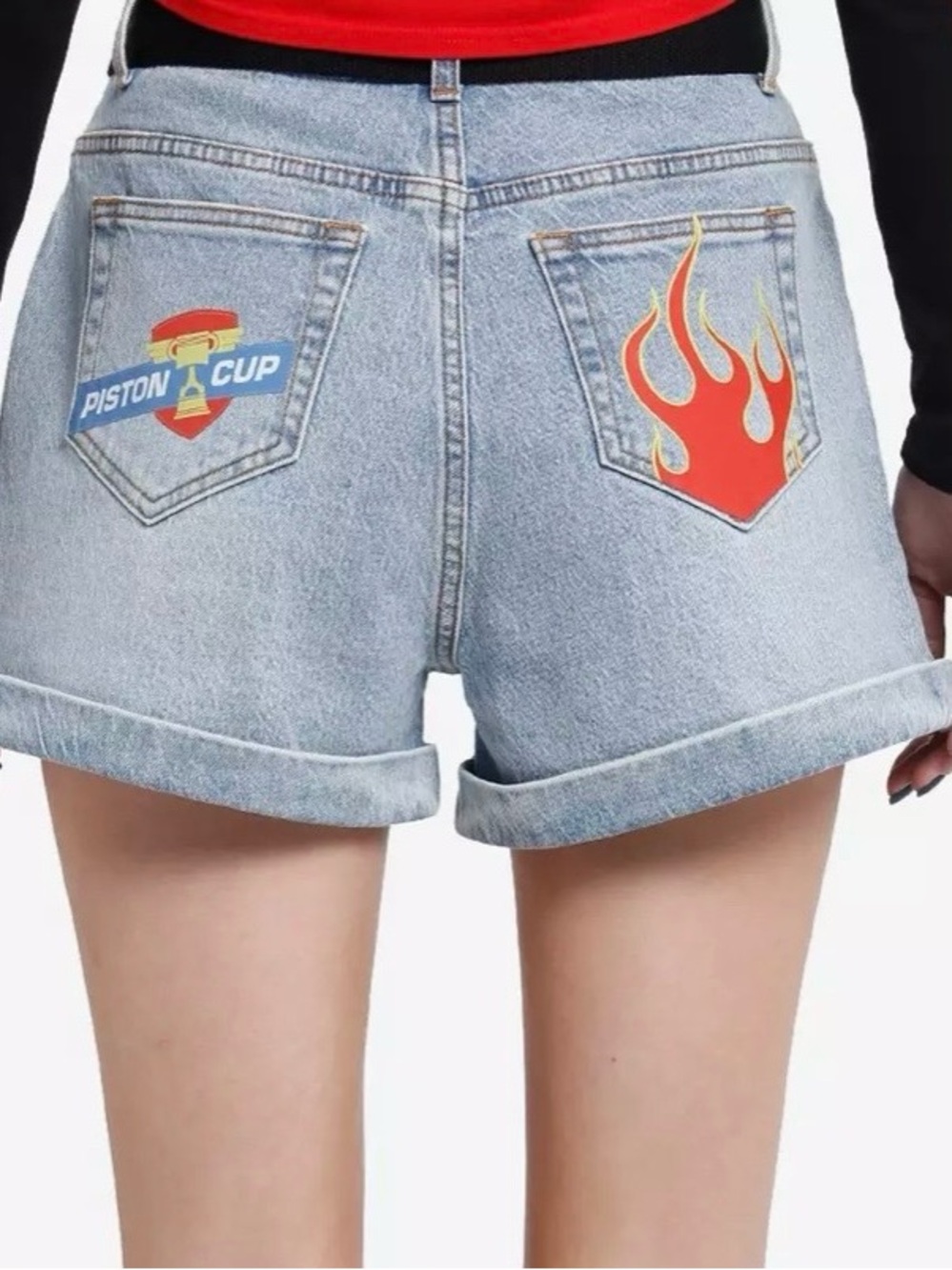 Disney Pixar Denim Shorts Women Size 5 Cars Lightning McQueen Cosplay Disneyland - Picture 3 of 10